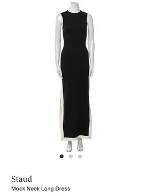 NWT STAUD Black and White Contrast Sleeveless Maxi Dress Large retail$250